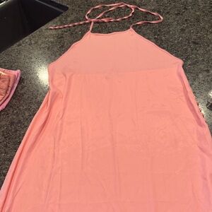 Zara Coral Pink Backless Halter Dress